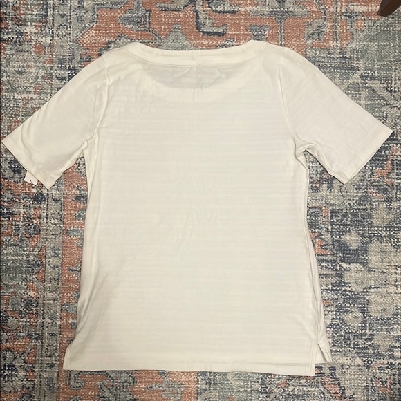 NWT: Talbots White Ribbed Fitted Short Sleeve Tee (size S) - Picture 5 of 7